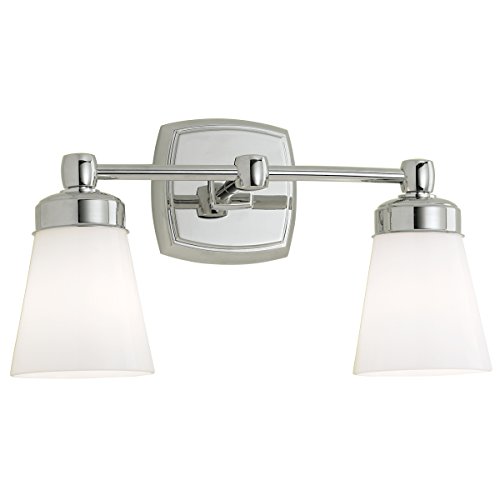 Norwell Lighting 8932-Ch-So Soft Square - Two Light Wall Sconce, Chrome Finish With Shiny Opal Glass #TOP1