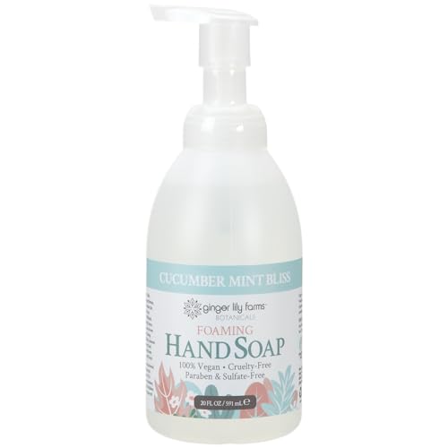 Ginger Lily Farms Botanicals All-Purpose Foaming Hand Soap Refill, 100% Vegan &amp; Cruelty-Free, Cucumber Mint Bliss Scent, 20 Fl Oz (Pack of 1)
