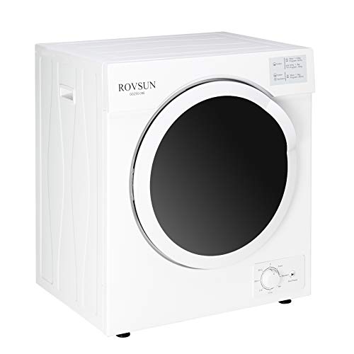 ROVSUN 13LBS Portable Clothes Dryer, 1500W Compact Tumble Laundry Dryer with Stainless Steel Tub, 7 Drying Modes, Simple Operation, 110V, White