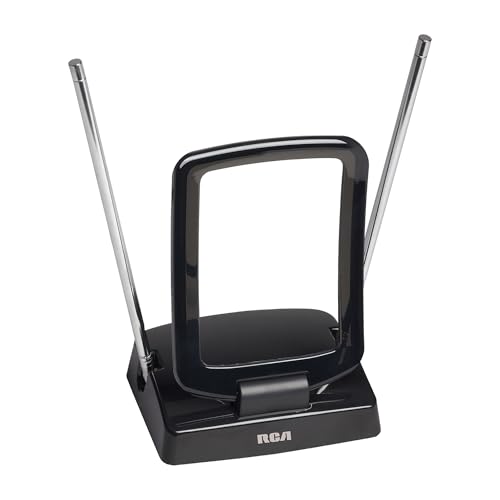 RCA ANT310Z Amplified Indoor FM and TV Antenna in Black