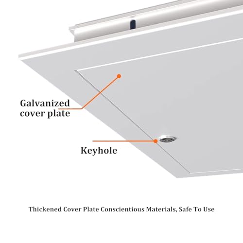 Panel de acceso para techo y pared con llave 350x350 mm placa aluminio gris 4