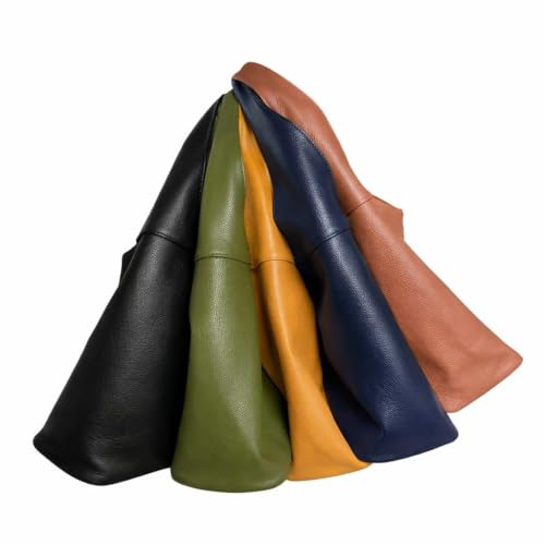 Bolso Hobo grande de cuero italiano para mujer miniatura 5