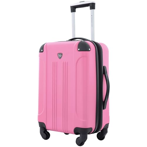Image of Travelers Club Chicago Hardside Expandable Spinner Luggages, Hot Pink, 20 inch Carry-On, HS-20720-EX-690N