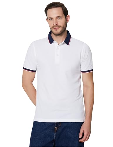 Image of Symbol Premium Men's 100% Cotton Solid Polo T-Shirt - Regular Fit | Pique Knit