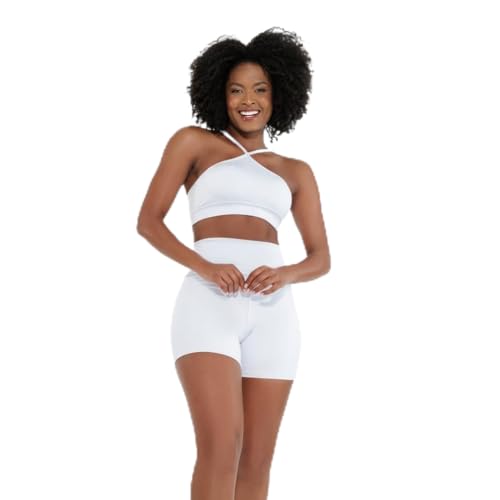Conjunto Fitness Grace Top e Short Branco Suplex Academia BRAZILI...