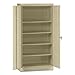 Tennsco 7218-CPY Standard Traditional Cabinets with Solid Doors, Assembled, 36" Width, 18" Depth, 72" Height, 5 Openings, Champagne/Putty