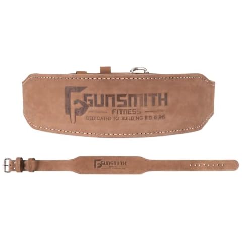 Gunsmith Fitness Weight Lifting Belt - 4” Wide 6/7mm Thick Shibusa Leather Handmade Back Support Lifting Belts for Men & Women - Bodybuilding, Squats & Powerlifting Belt (Olympic, Large) Cover