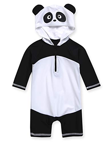 Image of VAENAIT BABY Zip & Snap Rash Guard Swimsuit, UPF 50+ One-Piece Long Sleeve Swimwear, Quick Dry Infant Beach Suit for 0~2T
