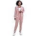 Navisting Women's Velour Tracksuit Zip-Up Jacket and Jogger Pants with Pockets Sweatsuit Loungewear Set 2 Piece Loose Fit Pink L