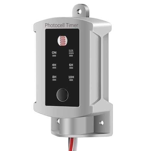 TAYMATIC Dusk to Dawn Timer Switch for Outdoor Electrical Boxes, 15 AMP,120V Photocell Power Control, for Waterproof Junction Box, RV Outlet, Pool Pump, Power Distribution Box,Outdoor Light