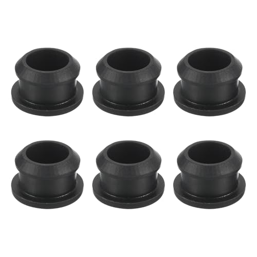Image of Snap in Locking Hole Plugs Rubber Panel Seal Cover Drilled Silicone Caps, [for Kitchen Rubber, Waterproof Sealing Plugs] - 15mm /0.6in /Black /6Pcs