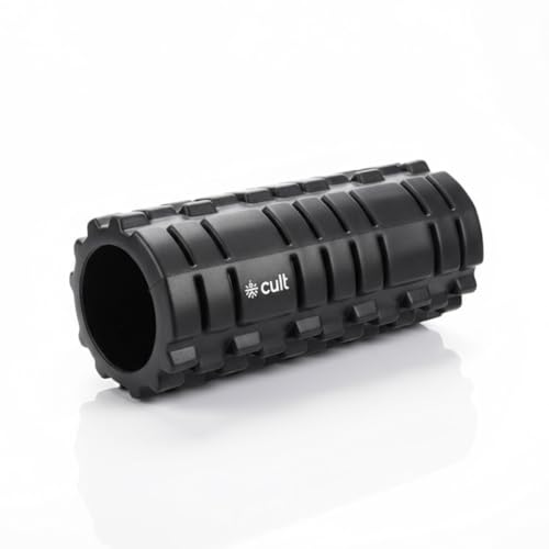 Cult Foam Roller for Deep Tissue Massage – Muscle Recovery, Pain Relief & Mobility Training – Ideal for Gym, Yoga, and Home Workouts- Black