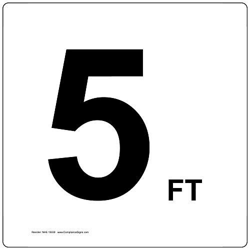 ComplianceSigns.com 5 Ft Label Decal, 6x6 inch Vinyl for Recreation Facilities