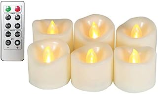Erosway LED Candles Realistic Flickering Votive Candle Tea light Battery Operated, 200 Hours of Nonstop Working with 2/4/6/8 Hours Timer and Remote, set of 6 Flameless Candles(white)