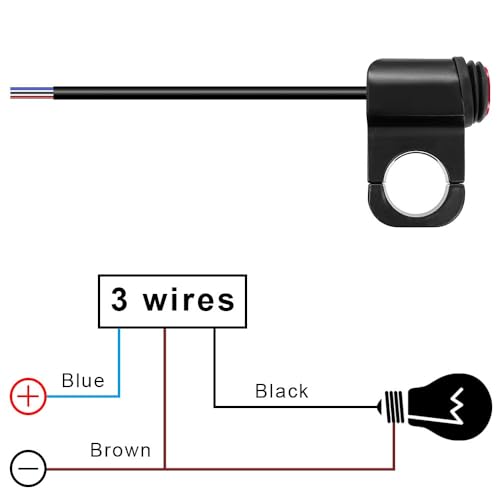 Interruptor de luces de motocicleta de 12V con doble switch estanco 3
