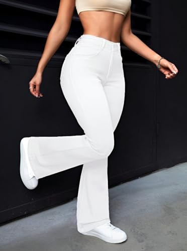 Image of Ben Martin Women's High Waist Jeans || Flared Bell Bottom Bootcut Pants || Wide Leg Stretch Denim - Perfect for Travel, Party & Everyday Use - Sizes 26-40 (2)