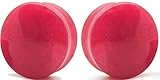 So Scene Red agate Natural Stone Ear Gauges (8MM - 0 GAUGE)