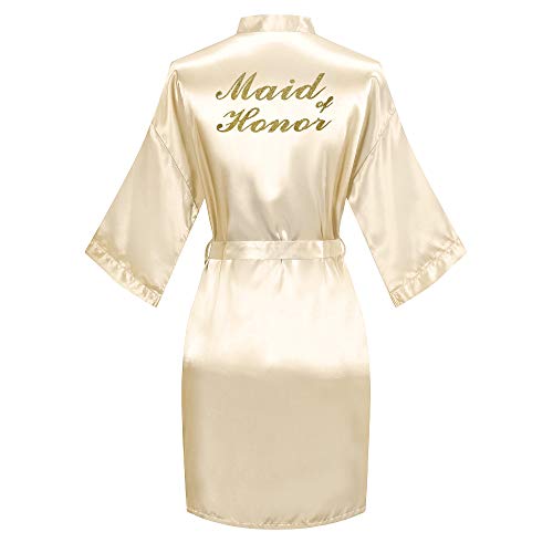 Image of Giova Women Bridal Robe for Bride and Bridesmaid Getting Ready Wedding Party Bathrobe