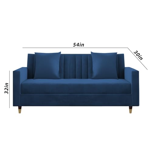 Image of Casaliving Garcia 3+2 Seater Sofa Set for Living Room (Blue)