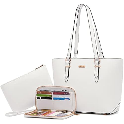 Qiyuer Versatile Daily Purses with RFID Wallet for Women Tote Handbag Set