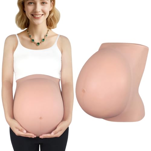 NSSZNUS Fake Pregnant Belly 6-9 Months Silicone Pregnancy Belly for Actor Performance Maternity Pregnant Woman Training