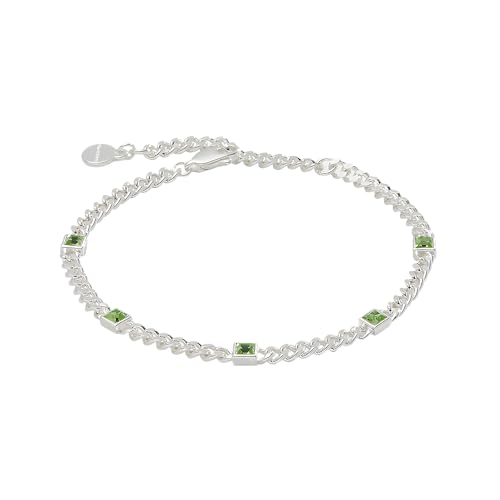 Image of Alex and Ani September Birthstone Sapphire Curb Chain Bracelet