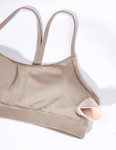 Image of BAYDI Clouduxi Y Back Sports Bra for Women - Padded Racerback Spaghetti Strap Low Impact Workout Yoga Bra, A-C Cups