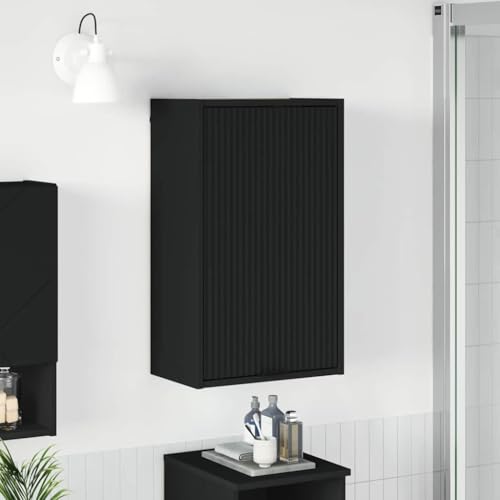Hoopleep Black Bathroom Wall Cabinet, 39 x 23,5 x 65 cm, legno composito, moderno vanity storage for...