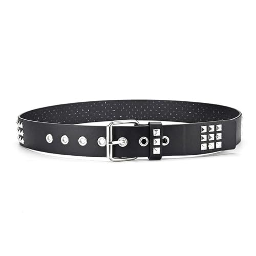 Lu's Chic Women's Metal Belt Buckle Adjustable Studded Metal Buckle Riding Steampunk Halloween Ratchet Belt2