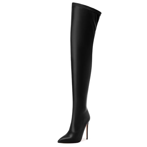showforest over the knee boots for women pointed toe stiletto high heel side zipper 47 inch fall boots elegant dating party evening thigh high boots