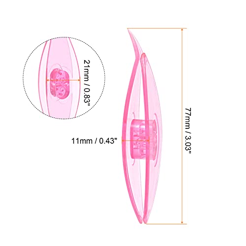 Image of HARFINGTON 3pcs Tatting Shuttles 77x21x11mm Colorful Plastic Shuttles for Lace-Making DIY Hand Craft Tool Knitting Arts Supplies Pink Red Transparent