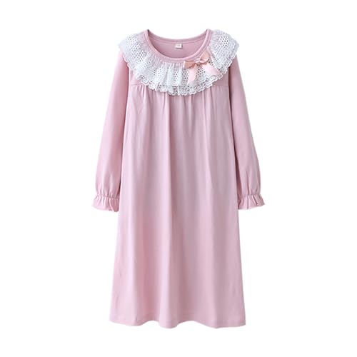 BANGSAUR Girls Cotton Dress Lace Dress Girl Sleeping Gown 3-15 Years