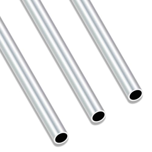 iMeistek 6063 Aluminium-Rundrohr, 250 mm Länge, 12 mm Außendurchmesser, 10 mm Innendurchmesser, nahtlos, gerade, runde Rohre für Industrie, Dekoration, Architektur (3 Stück)
