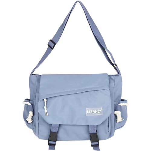 Functional Crossbody Bag Messenger Cute Bag with Pins and Pendant for Women Casual Shoulder Aesthetic Shoulder Bag