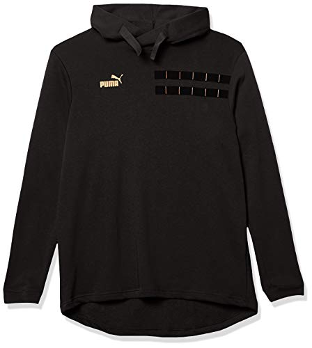 PUMA Men's FTBLNXT Casuals Hoody, Black-Fizzy Orange, M