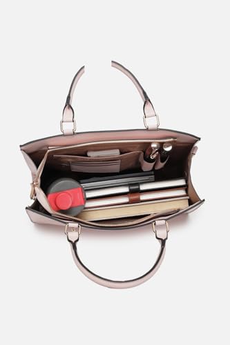 Image of Allen Solly Womens leaf-print light-pink HANDBAG