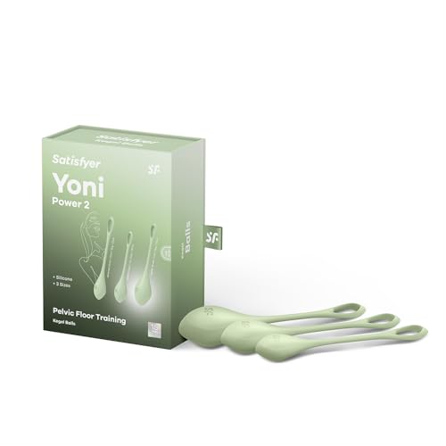 Satisfyer Yoni Power 2 Liebeskugeln | 3er Set Beckenboden-Trainer aus Silikon | Kegelballs für Damen | 22-73 g und 2-3 cm | Für Anfänger & Fortgeschrittene | Medizinisches Silikon | Hellgrün