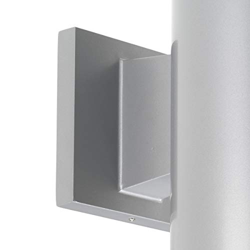 Image of Progress Lighting 5-Inch Cylinder Outdoor Wall Sconce, 1-Light Modern Wall Mount Light, Interior and Exterior Lighting for Home or Porch, Aluminum Construction, Metallic Gray (P5674-82)