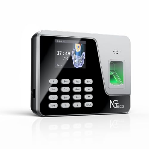 NGTeco Standalone Time Clock, Fingerprint & PIN Time...