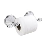 MODONA Toilet Paper Holder - White Porcelain & Chrome - Flora Series - 5 Year Warrantee