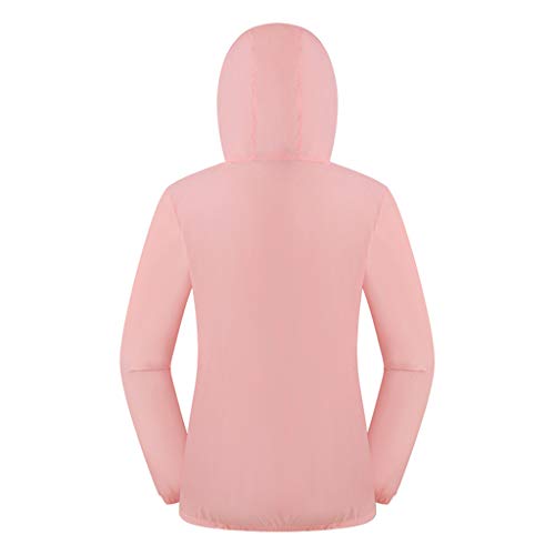 JERFERR Women Men Windproof Jacket Coat Outdoor Bicycle Sports Quick Dry Windbreaker Top Pink