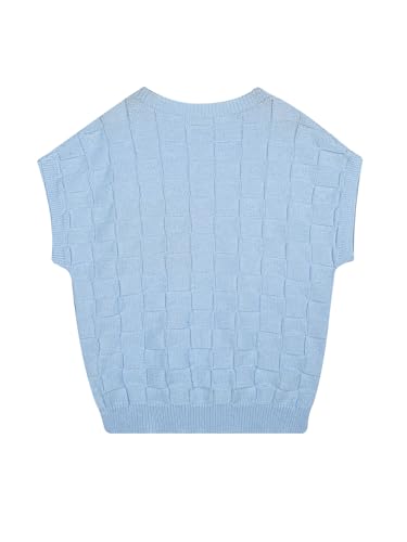 Womens Oversized Cute Cap Sleeve Checkered Pocket Sweater Vest Fall 2024 Lightweight Contrast Knit Tank Tops4