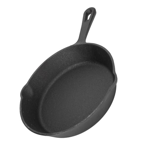 Buachois Vorgewürzte Gusseisenpfanne, gleichmäßige Gusseisenpfanne zum Anbraten, Braten, Backen, Sautieren, Schmoren, einfache Verwendung im Herd, Grill, Lagerfeuer, Ofen, (26 cm)