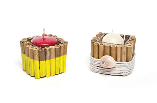 Baker Ross AF926 Short Bamboo Sticks, Sticks For Children And Adults To Create Models or Collages and Decorate Cards And Other Crafts (AF926), Natural, 225g