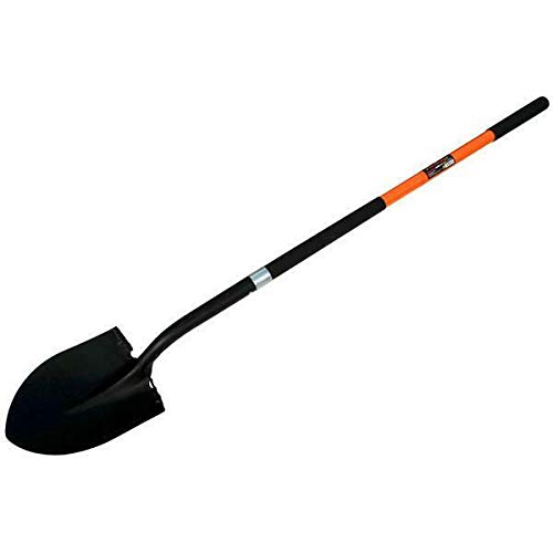 Round Mouth Shovel Extra Long Heavy Duty With Fibreglass Handle 1480mm