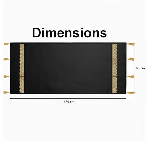 Image of Refrigerator Double Door Waterproof, Dustproof, Tassel Lace Refrigerator Top Cover, Protective Covers for Fridges with Extra Storage Space Nylon Top cover with 6 Storage Pockets ( Black, 170 x 65 cm )