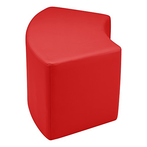 Image of Sprogs 18 inch H Structured S-Curve Stool -Flexible Modular Collaborative Soft Seating for Office, Home, Lounge and School Classrooms with Durable Frame & Set of 2 inch Legs Add-on - Red