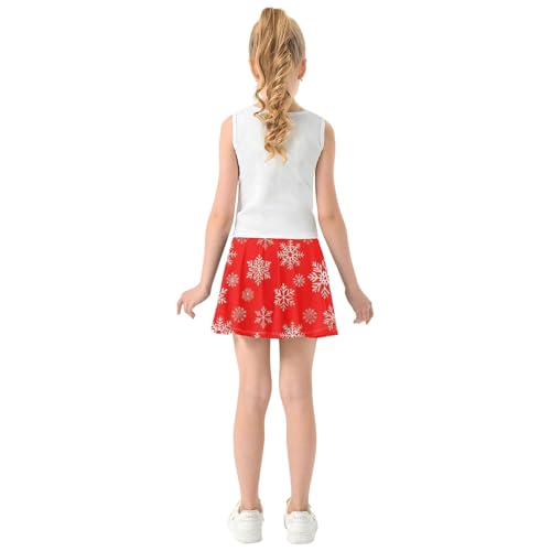 Tennis Skirts Toddler Snowflakes Red Girls Skorts Athletic Shorts Colored Teen Skirt 4t4