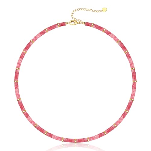 Choker Necklace for Women, Beaded Necklaces for Women Stocking Stuffers for Teens Teen Girl Gifts Gifts for Her Adjustable 14k Gold Gemstone Summer Anniversary Birthday Christmas Jewelry