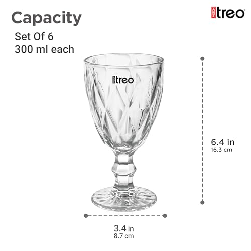 Image of Treo by Milton Regalia Goblet 300 ml I Tall Dessert Bowls with Wide Mouth for Easy scooping Ideal for Serving Sundaes ice Cream or Layered Desserts I for cafes, Parties, or Treats at Home I Set of 6